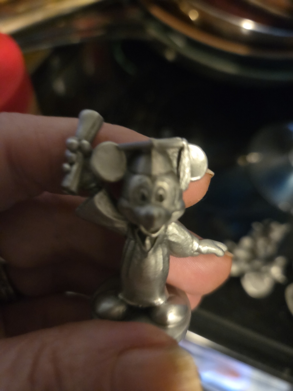 Pewter Mickey Mouse Graduation Figurine Disney